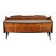 1950s Organic Italian Sideboard with Glass Top and 4 Drawers