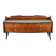 1950s Organic Italian Sideboard with Glass Top and 4 Drawers