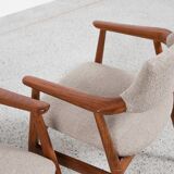 Midcentury Danish pair of chairs in teak by Erik Kirkegaard for Glostrup 1960s