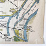 Old map of Strasbourg monuments and tram network