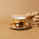 Lot 5 cups coffee porcelain gilded 1970 1980