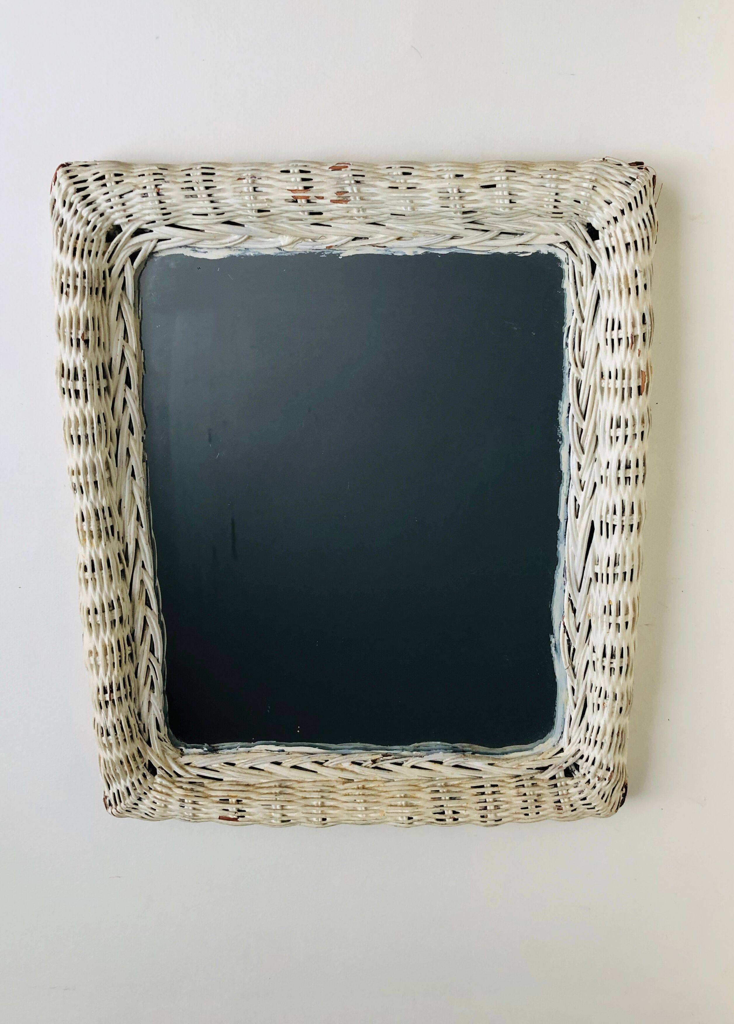 Braided wicker mirror