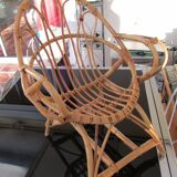 Rattan children's chair, shell shape