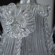 1940s Vintage Murano Clear Glass Chandelier, Classic Italian Art Glass