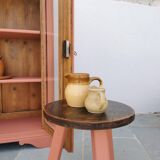 Antique showcase, cupboard, glass cabinet, wood and terracotta, Parisian format