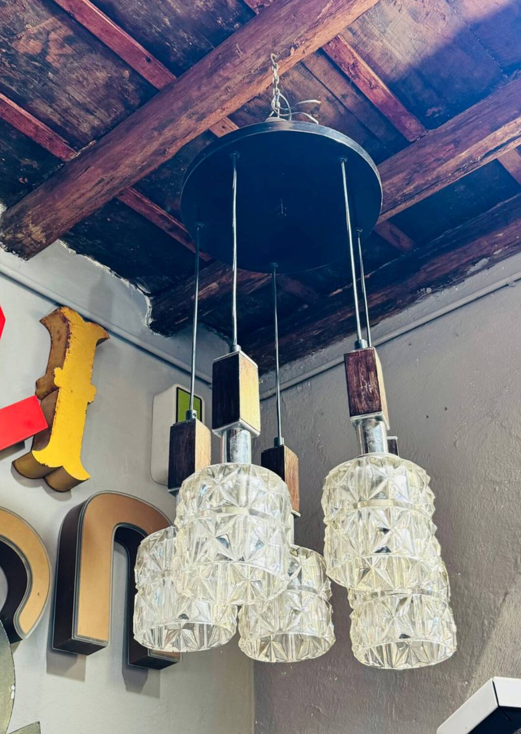 Lampe danoise en metallo cromato