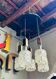 Lampadario danese in metallo cromato