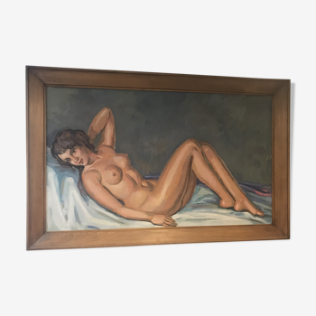 Peinture à l’huile sur toile nu féminin