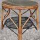 Rattan/bamboo coffee table (glass top)