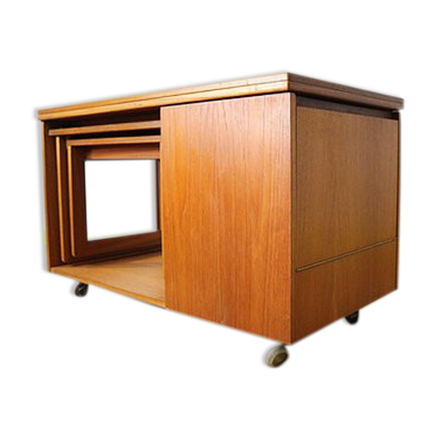 Extendable coffee table nest tables gigognes and beverage cabinet Mcintosh Tristor