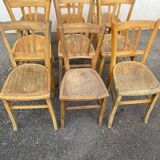 Set of 9 raw bistro chairs
