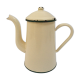 Old pale yellow enamel coffee pot