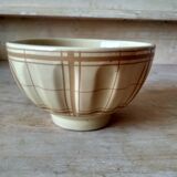 Straw yellow lunch bowl and ochre stripes