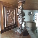 Breton furniture buffet 2 body carved by a Breton craftsman in oak with 2 keys