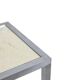 Maison Jansen. Console in brushed aluminium and verre églomisé top.