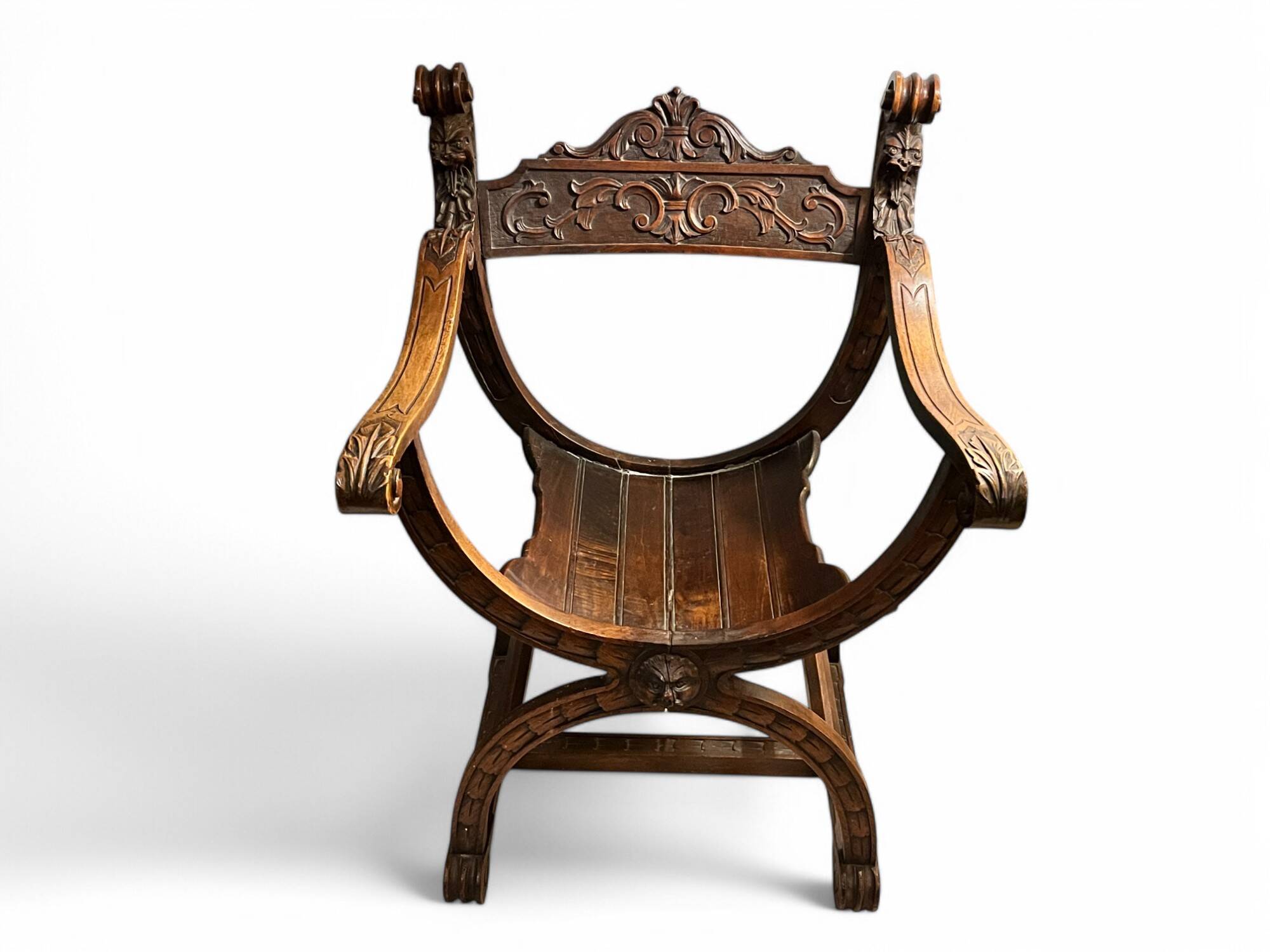 Armchair called Dagobert in carved wood circa 1900