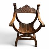 Armchair called Dagobert in carved wood circa 1900
