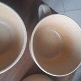 5 jolies tasses en grès vintage