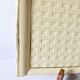 Plateau Poët Laval 1950s yellow straw ceramic with woven patterns.