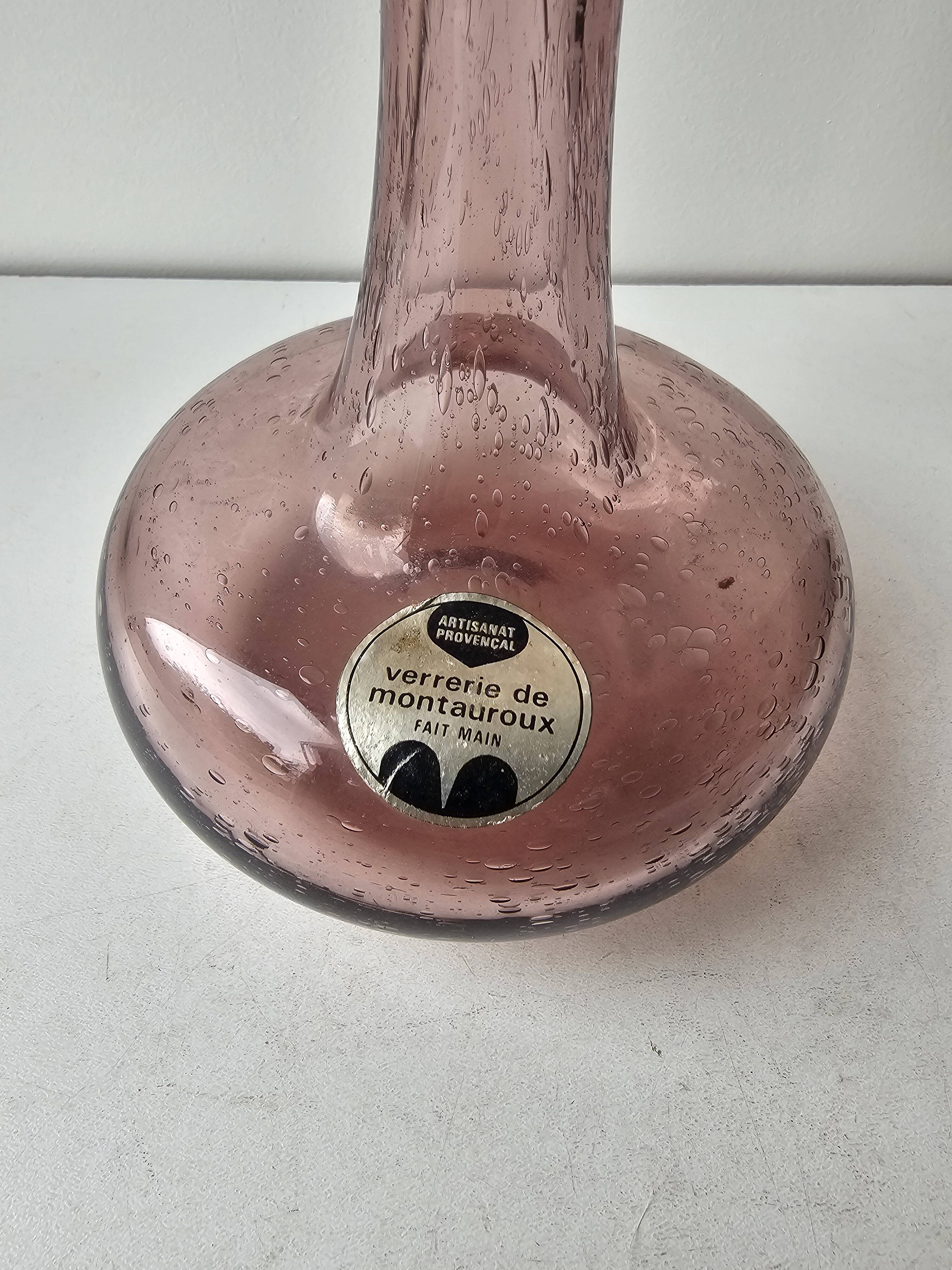 Vintage Bubble Glass Soliflore Vase Montauroux Height 2