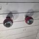 Pair of vintage chrome metal eyeball wall lights from the 70s