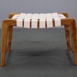 Jan Vaněk mid-century oak stool, Czechoslovakia, 1950s