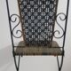 Chaise en fer forgé et rotin,  pliante  et vintage