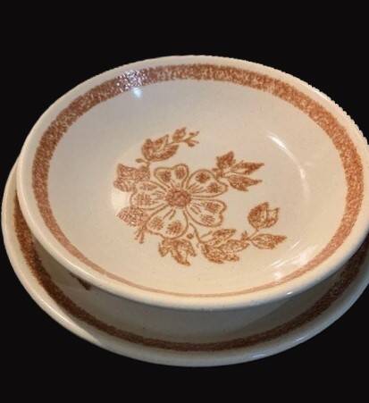 “Vintage” earthenware plates 6 flat & 6 deep