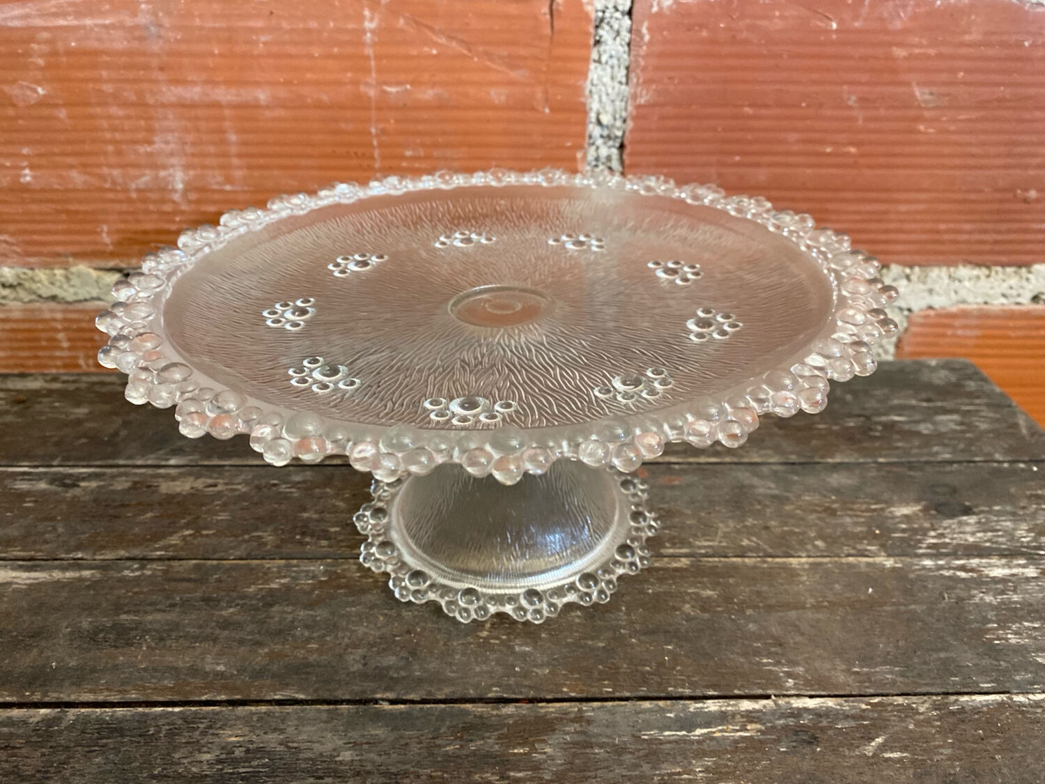 MASSERINI BAROCCO Fruit Bowl Molded Glass Vintage Beaded Row #D