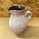 Antique white & pink ceramic pitcher 60s vintage