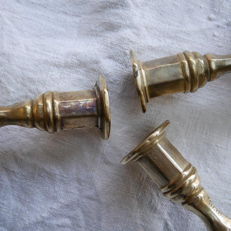 Lot de 3 bougeoirs en laiton Nijhof
