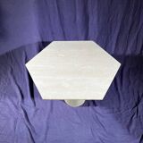 Travertine coffee table with steel base