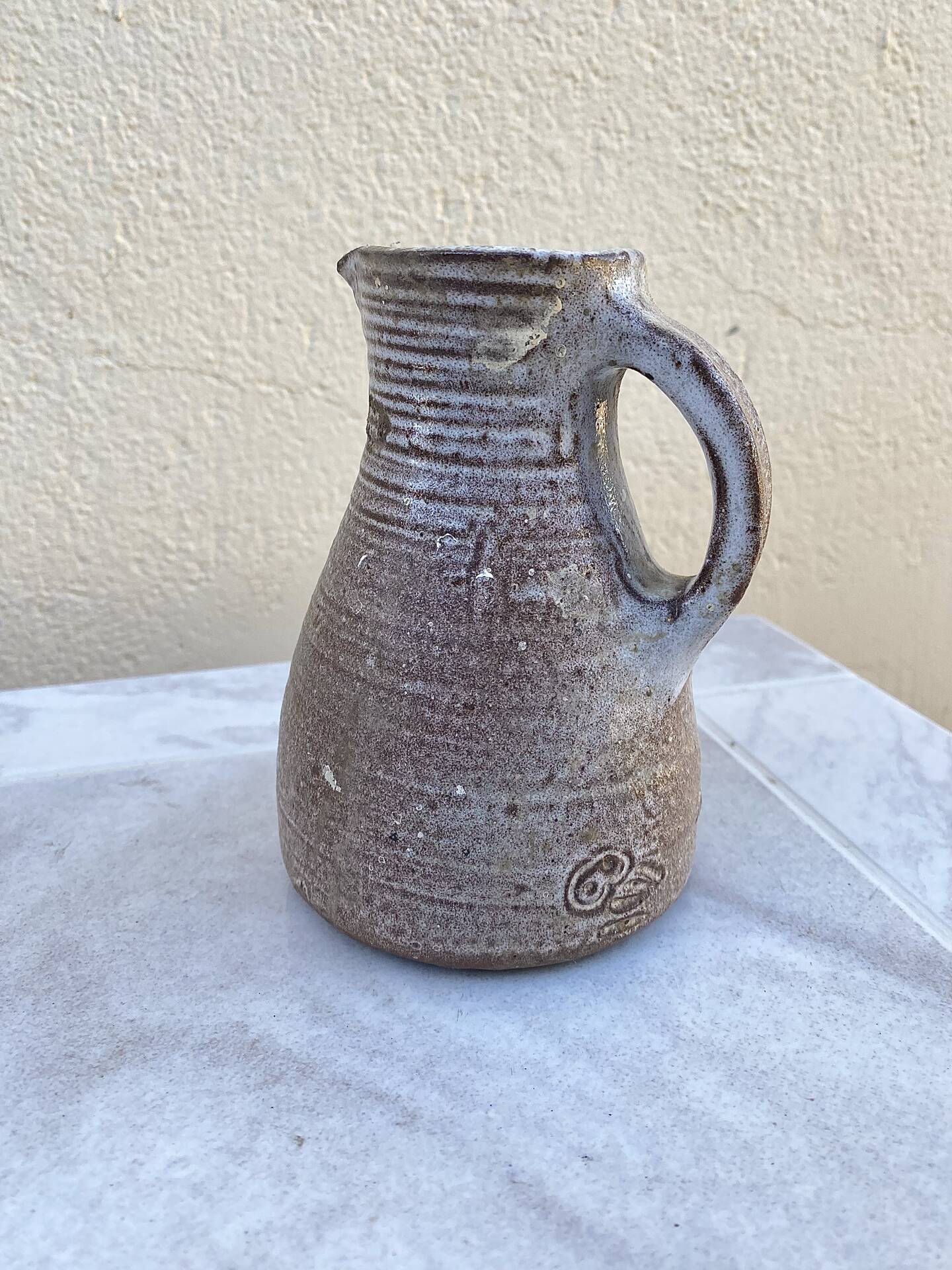 Stoneware jug Norbert Pierlot the tawny owl
