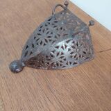 Moroccan wall light in patinated metal