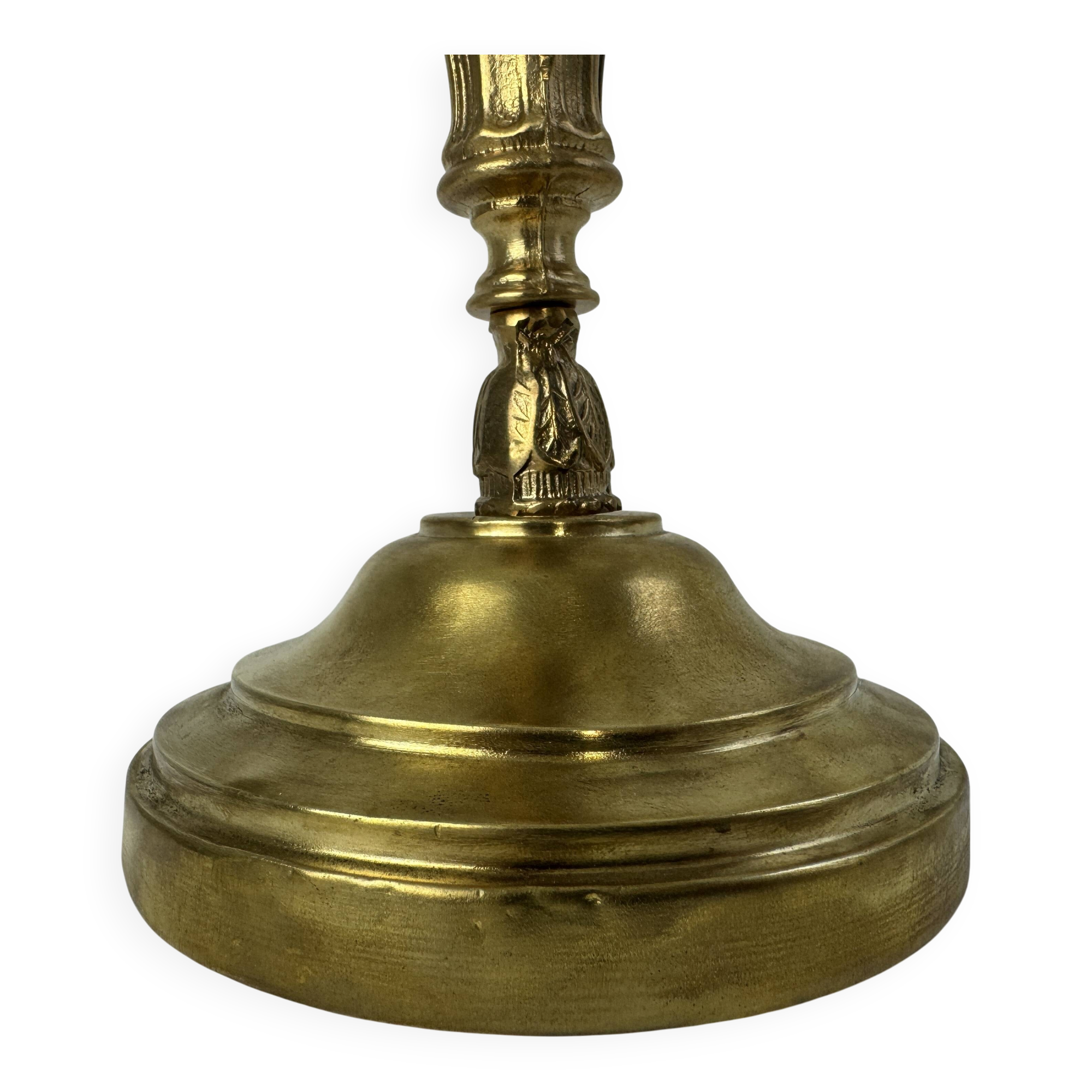 Vintage brass and opaline table lamp