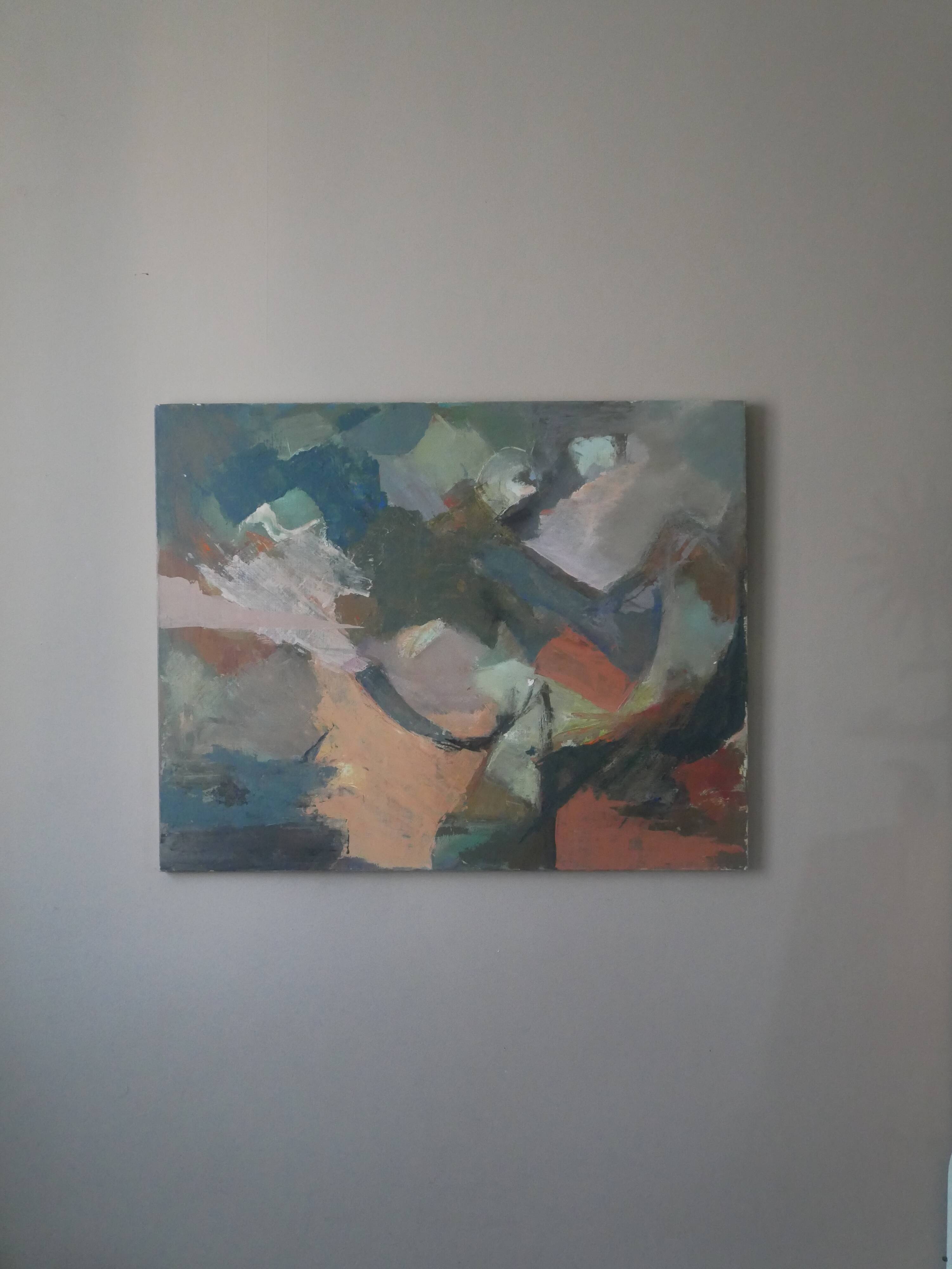 Oil painting on linen canvas, contemporary abstract art, 80s/90s