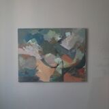 Oil painting on linen canvas, contemporary abstract art, 80s/90s