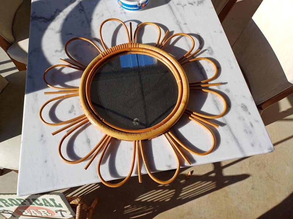 Vintage wicker mirror 1950/60