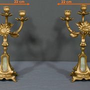 Paire de candélabres en régule doré et onyx – 1940