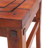 Set of 4 chairs in solid mahogany, vintage Art Nouveau, 1900