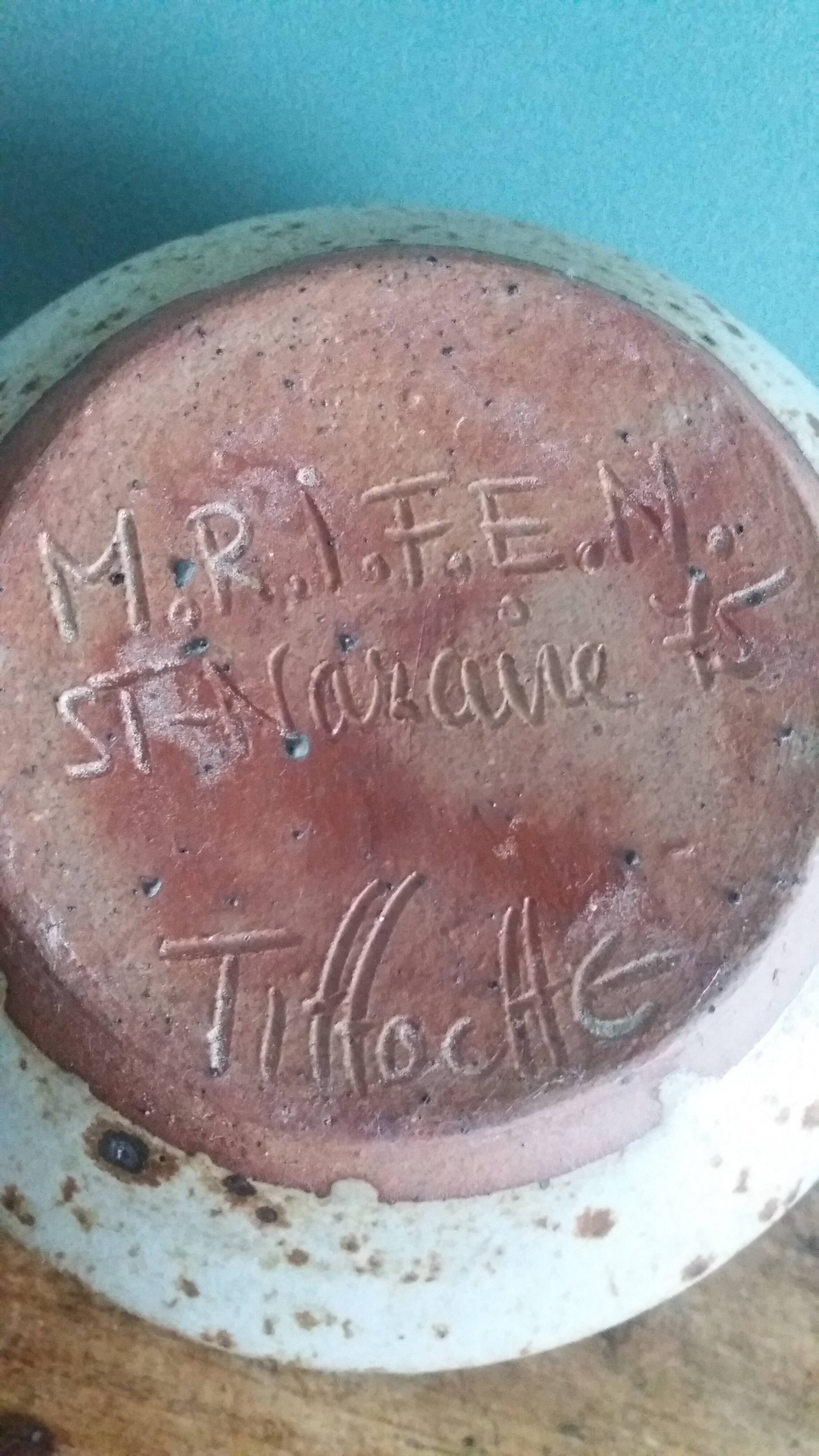 Sauceboat, fondue pot signed Gustave Tiffoche, Saint-Nazaire, 1975