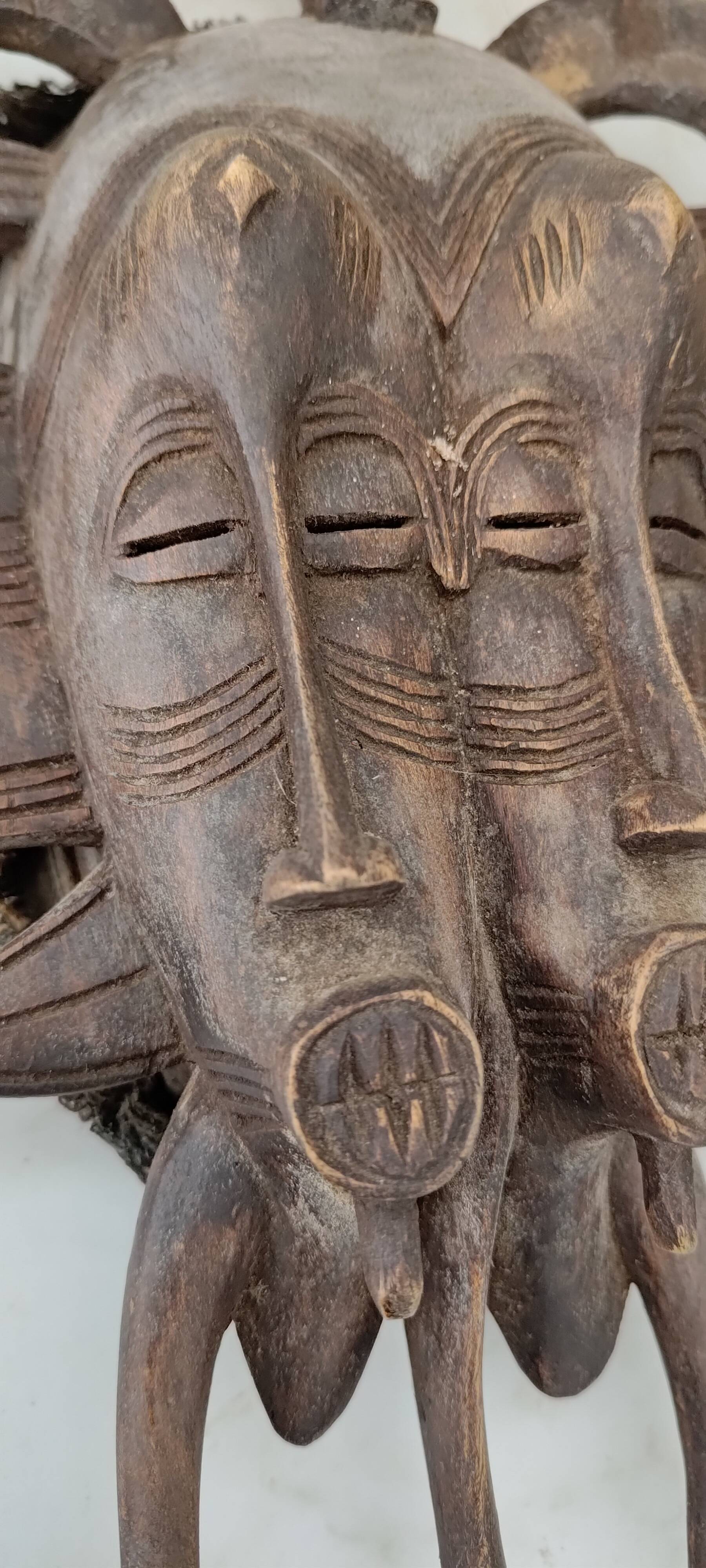 African twin mask Ivory Coast Senoufo