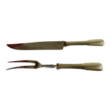 Silver metal carving set