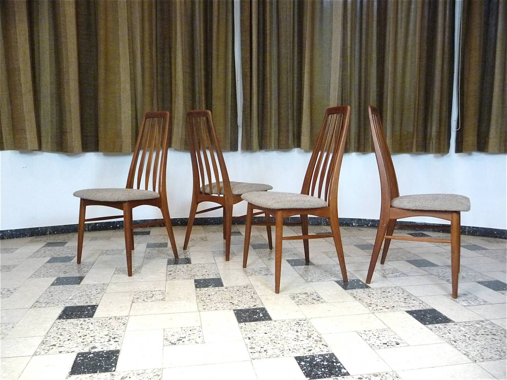 Set of 4 dining room chairs model "Eva" by Niels Koefoed for Koefod Møbelfabrik, Denmark 1960s