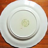 Faience plate of Creil Montereau XIXth green and pink decoration
