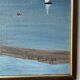 Oil painting on wood boats and lake 1977