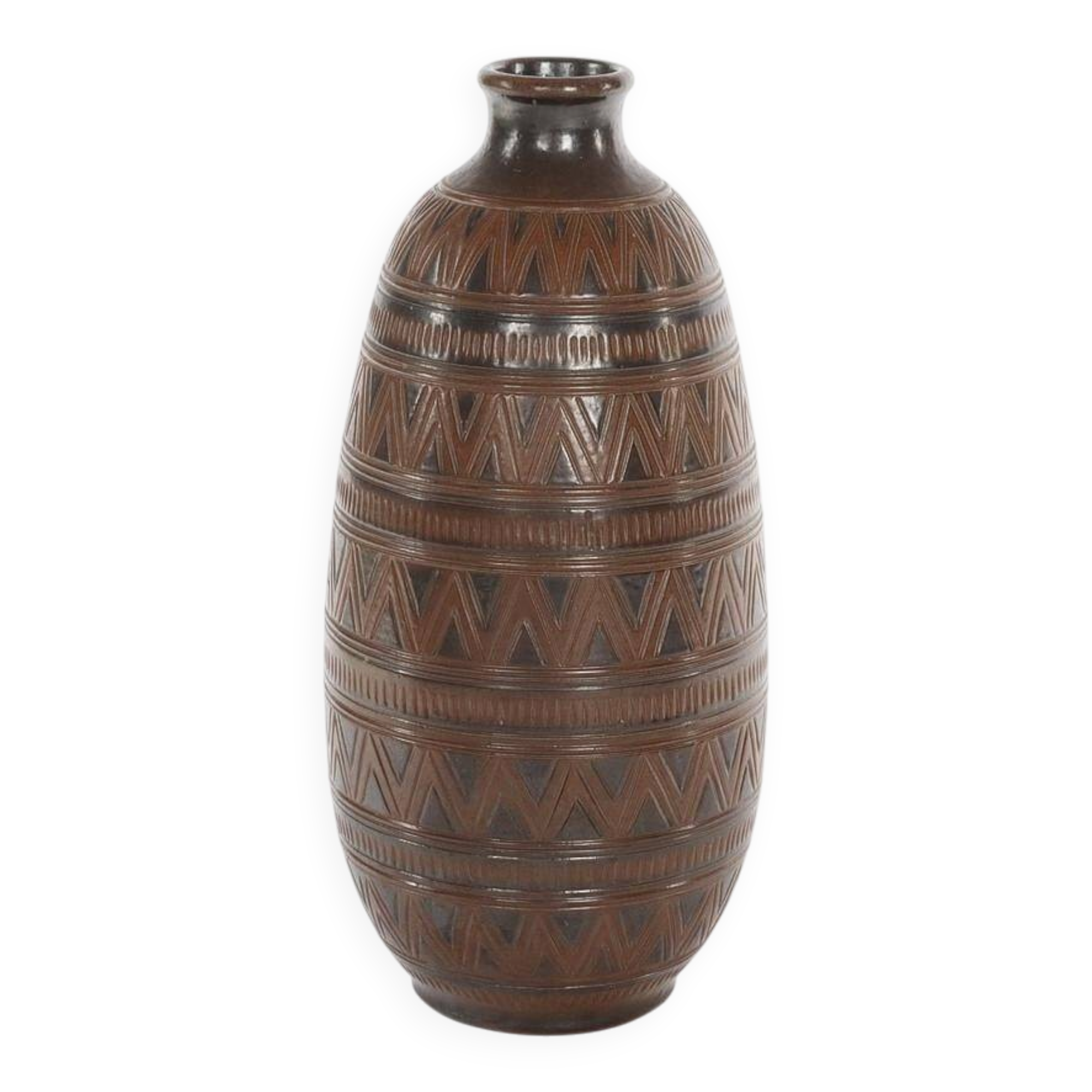 Scandinavian Modern Brown Stoneware Floor Vase by Arthur Andersson, Wallåkra