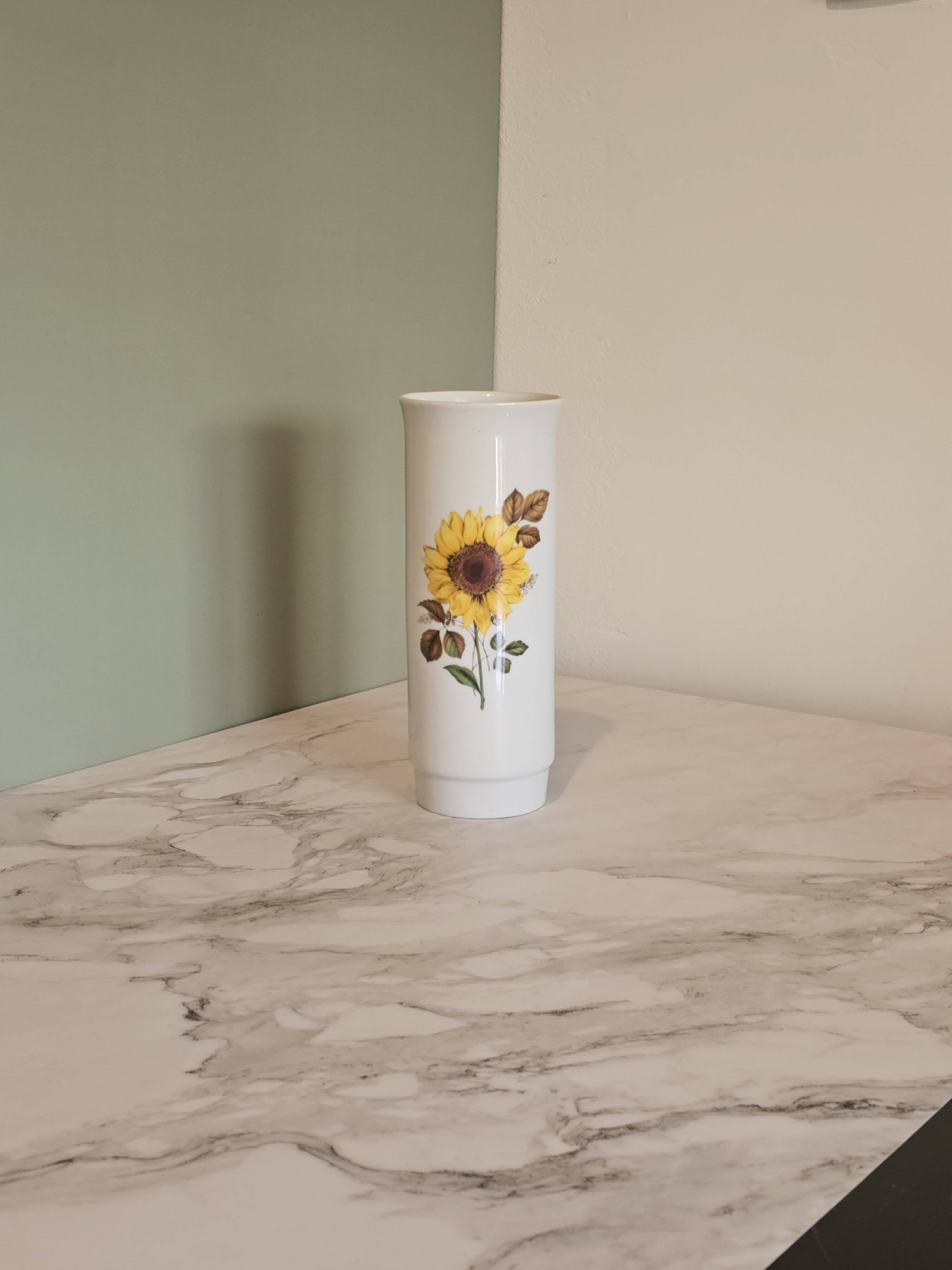 Sunflower vase in white porcelain Creidlitz Bavaria