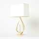 Paire de lampes en laiton cristal de roche signées Willy Daro