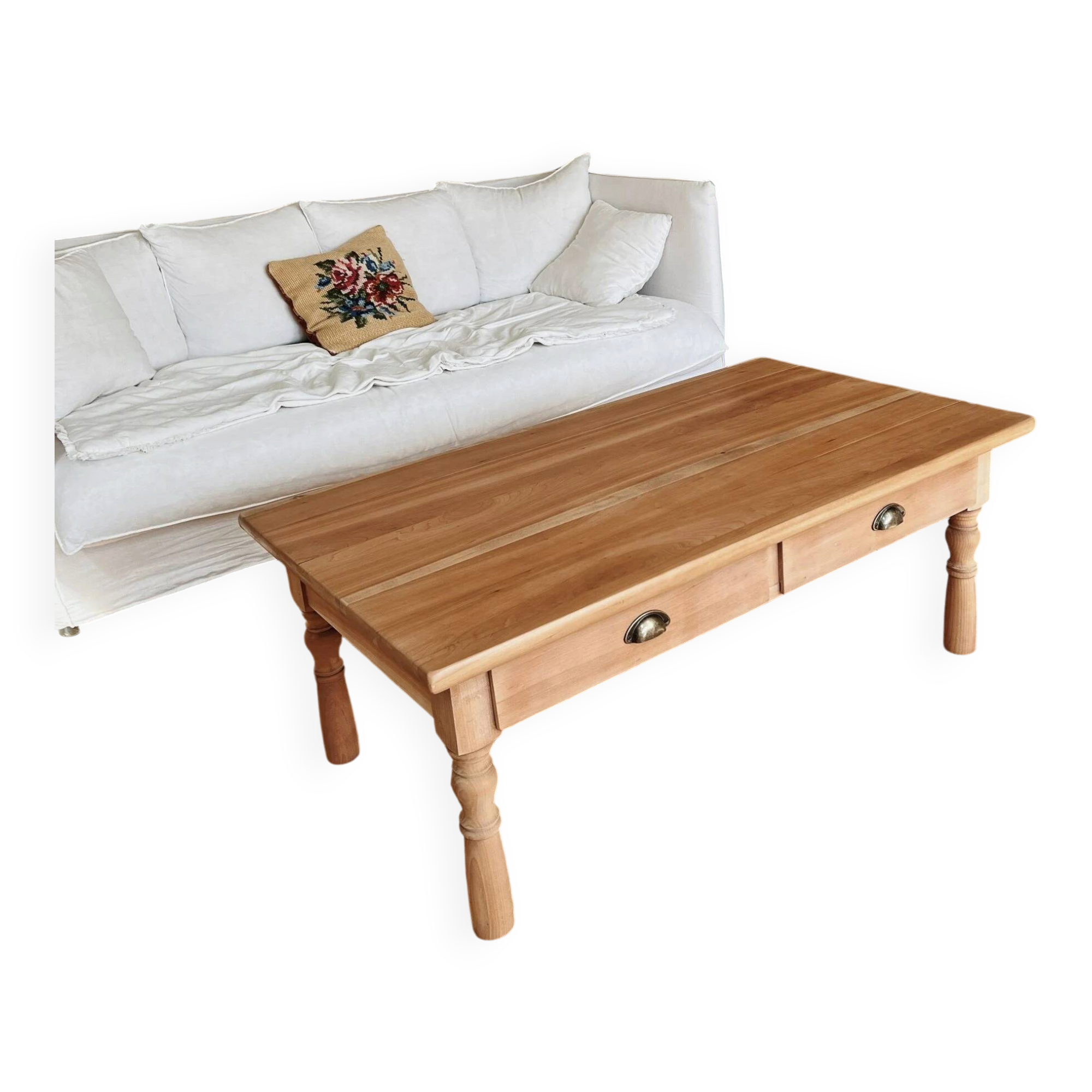 Coffee table in solid cherry wood